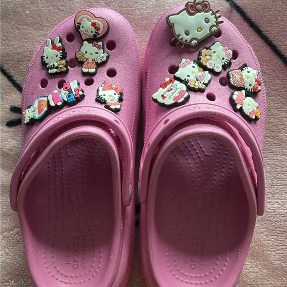 Pink Platform Crocs